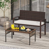 Metal Frame Outdoor Chair with Backrest & Armrests-White
