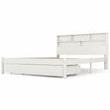 4FT6 Double Bed Frame Pine Wooden Storage Kids Bed Headboard Shelf Drawer White