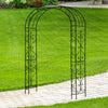 Garden 2.4M Metal Arch For Climbing Plant Support Archway Pergola Trellis Black