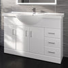 Basin Vanity Unit Sink Cabinet Bathroom Storage Furniture 1200mm White Gloss