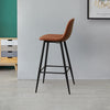 2 pcs Brown PU Bar Stools Breakfast Chairs Dining Chair High Legs Kitchen Padded