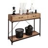 Console Side End Table W/2 Drawer Shelf Hallway Wooden Furniture 2-Tire Storage