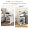 S-Shaped Side Table Modern Sofa End Table Nightstand with 2 Open Compartments
