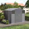 XLarge Grey 8.5 ft x8 ft Apex Garden Shed Tool Storage House Bike Shelter Metal