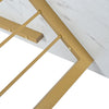 Dining Table with Metal Legs 140 cm Rectangle Marble Effect White Kitchen Table