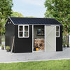 12X10ft Garden Shed Outdoor Metal Tool Storage House with Lockable Door & Window