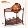 Rolling Globe Wine Rack Wine Bar Stand Nautical Chart Wine Cabinet Rustic Brown