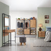 Industrial Open Wardrobe Clothes Rail Storage Unit Hanging Rack 2 Drawers Oak
