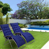 Zero Gravity Chair Set of 2 Outdoor Garden Sun Lounger Padded Recliner Cushions