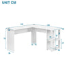 Corner Computer Table Laptop Home Study Wrokstation Desk Storage Shelves White
