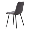 2x Grey Dining Chairs Velvet Padded Seat Kitchen Dining Room Chair Modern