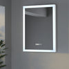 3 LED Colour Bathroom Mirror With Touch Switch Clock Demister 500x700 mm
