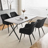 2 Pcs Dining Chairs Velvet Upholstered Seat Armchairs Kitchen Chairs Metal Legs
