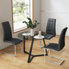 Clear Top/Black Base Glass Coffee Table/Side Table/for Living Room & Dining Room