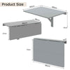 80 x 60 cm Drop-Leaf Floating Writing Desk Wall Mounted Folding Table-Grey