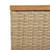 Garden Storage Box Beige 220x50x54 Poly Rattan Acacia Wood K6H0
