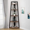 70-Inch Tall Corner Shelf, Industrial 5-Tier Corner Bookcase Ladder Bookshelf