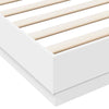 Bulliing Bed Frame with White ,Double Bed Frame,Platform Bed T4F0