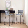 2X Grey Breakfast Bar Stools Modern Pub Chair Kitchen Metal Leg 70cm Seat Height