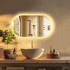 Oval Ultra Bright LED Bathroom Mirror Elliptical Anti-Fog Smart Dimmable Vanity