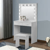 White Dressing Table Vanity Set w/ Mirror Stool Makeup Desk Bedroom Furniture UK