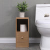 Slim Tall Bedside Table Cabinet with Drawer & Storage Space for Bedroom