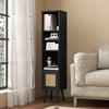 Bathroom Cabinet Display Rack Freestanding Slim Cabinet w/Adjustable Shelf Black