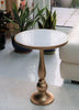 Alegra White Marble Gold Pedestal Accent Side Table/Drink Table-ST88