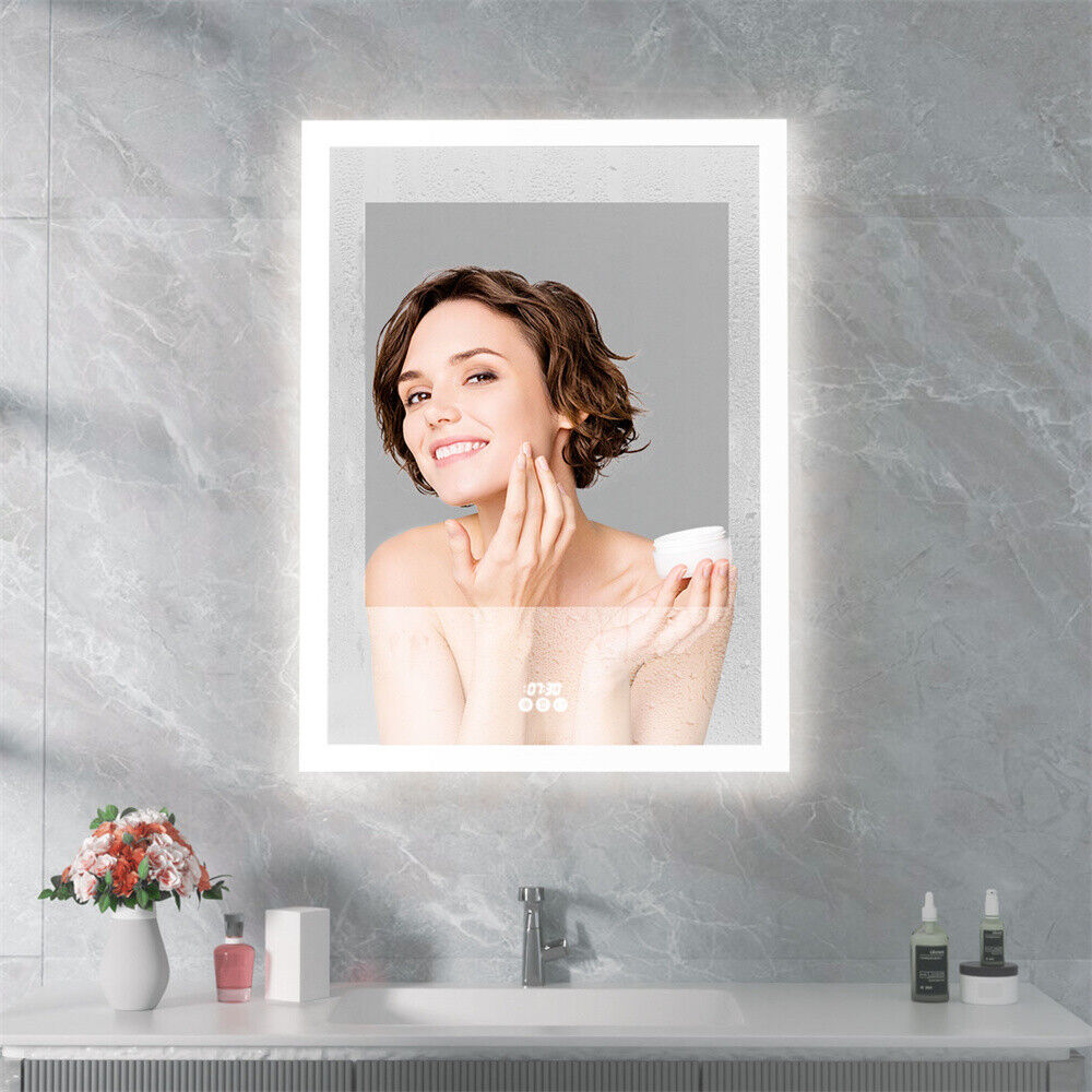 XXL Smart LED Bathroom Mirror Cabinet Demister Sensor Switch Wall Mounted Vanity