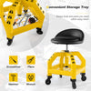 Rolling Seat Mechanic Stool Chair Height Adjustable Roller Work Chair w/Tray