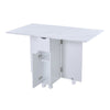 Mobile Drop Leaf Table Folding Dining Table w/ 1 Drawer Cabinet Storage Shelves