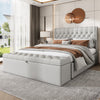 Ottoman Lift Storage Bed 4ft6 Double Upholstered Bed Frame with Ottoman Bench