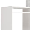 White Manicure Nail Table Wooden Desk Mobile Rolling Workstation Shelves Storage