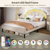 Double Platform Bed Mattress Foundation w/ Wooden Slats Support
