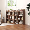 GYMAX 7 Cubes Open back Bookshelf Storage Display Shelf Wooden Bookcase Walnut