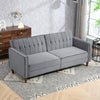 Convertible Sofa Futon Velvet-Touch Tufted Couch Sofa Bed Dark Grey