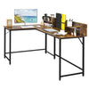 L-Shaped Corner Computer Desk Industrial PC Table Workstation Home Office Large