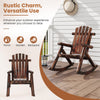 Outdoor Adirondack Rocking Chair for Adults with Slatted Seat-Brown