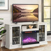 TV Stand with Log Insert Fireplace - White-Electric Fire 3 Colour Flame-150x70cm