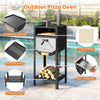 12�� Outdoor Pizza Oven Freestanding Wood-Fired Pizza Stove-Black