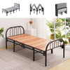 Folding 3FT Single/2.6FT Small Single Guest Bed Small Room Bedframe w/ Headboard