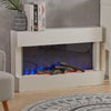 White Wall Mounted Log Fireplace Suite Electric Fire Decor Flame Glass 37''-52''