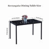 4x Grey Faux Leather Dining Chairs&Black Marble MDF Top Dining Table Dining Room