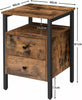 Bedside Table with Drawer Side Table End Table Nightstand Industrial
