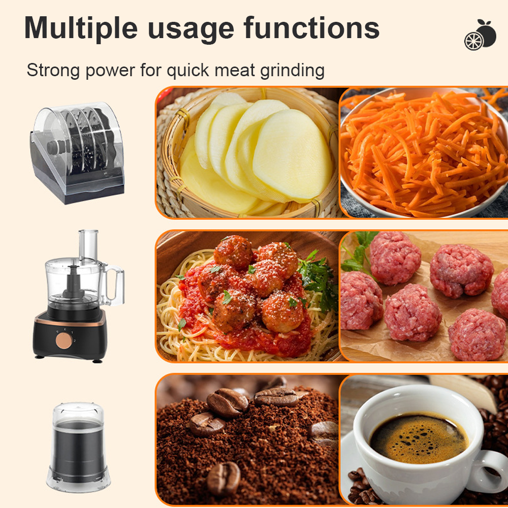 1000W Food Processor Blender 9-in-1 Chopper Juicer Dough Blade Shredder UK