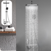 Bathroom Thermostatic Exposed Shower Mixer 3 heads Large Square Bar Set Chrome