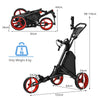 3 Wheel Golf Push Cart Lightweight Folding Pull Golf Trolley Golf Bag Holder