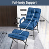 Modern Accent Chair Linen Fabric Arm Chair Upholstered Single Chair w/Ottoman