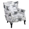 Butterfly Fabric Armchair Queen Anne Style High Back Wingback Chair Sofa Lounge