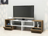 Fold Corner TV Stand 140cm Finished in White & Walnut